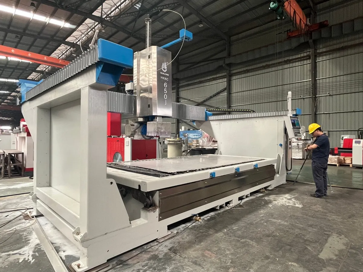 Пятиосевой мостовой гидроабразивный станок с ЧПУ для резки камня HKNC-650J111 (3)