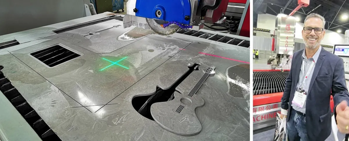 Пятиосевой мостовой гидроабразивный станок с ЧПУ для резки камня HKNC-650J111