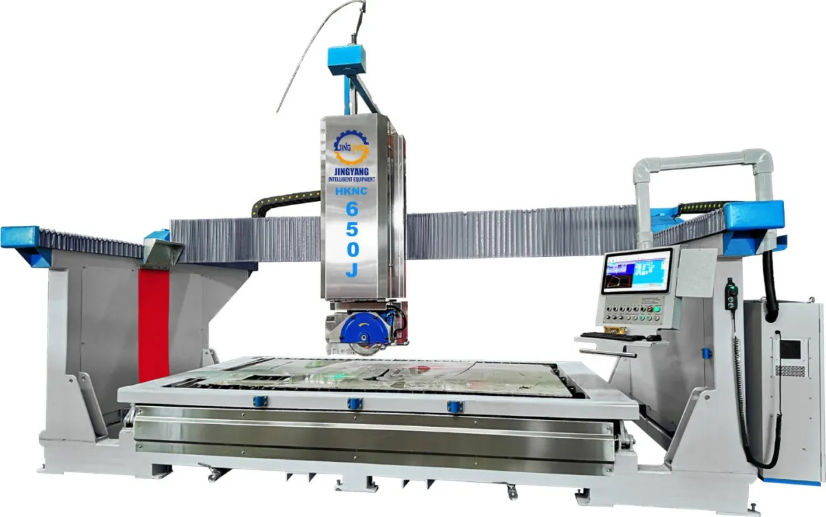 Пятиосевой мостовой гидроабразивный станок с ЧПУ для резки камня HKNC-650J111 (5)